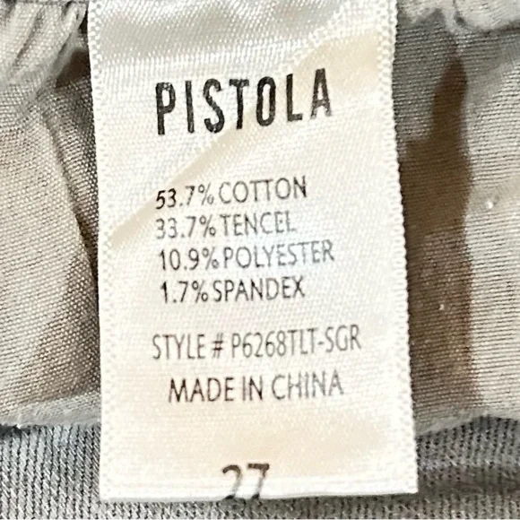 Pistola moto Audrey ribbed knees skinny light Gray low rise Jeans biker size 27 - Picture 7 of 7